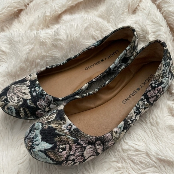 Lucky Brand Emmie Floral Flats Size 7.5 Ballet Flats - Picture 1 of 9
